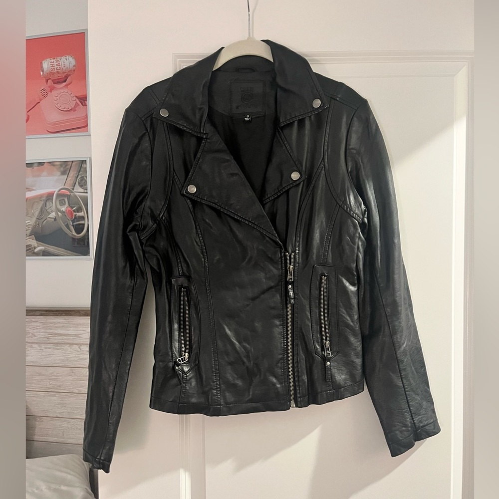 Max Studio Black Leather Jacket